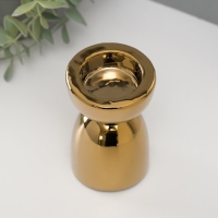 Подсвечник керамика на 1 свечу "Иллюзорность" d=4 см золото 6,5х6,5х10 см Подсвечник керамика на 1 свечу "Иллюзорность" d=4 см золото 6,5х6,5х10 см