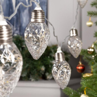 Гирлянда &laquo;Нить&raquo; 3 м с насадками &laquo;Лампочки шишки&raquo;, IP20, прозрачная нить, 80 LED, свечение тёплое белое, 8 режимов, 220 В