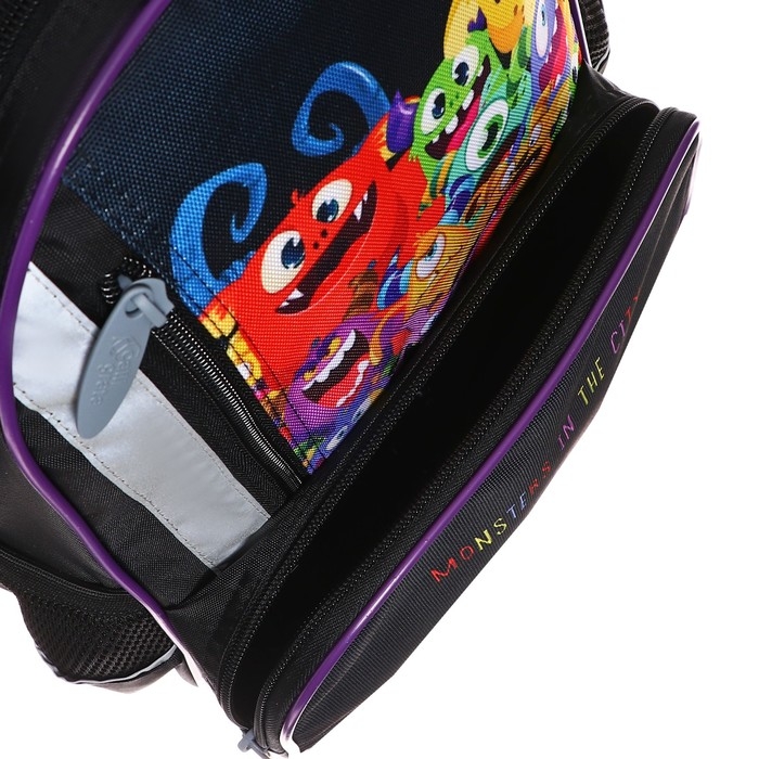 Рюкзак школьный, 37 х 26 х 13 см, эргономичная спинка, Calligrata ОРТ Рюкзак школьный, 37 х 26 х 13 см, эргономичная спинка, Calligrata ОРТ "Монстрики"