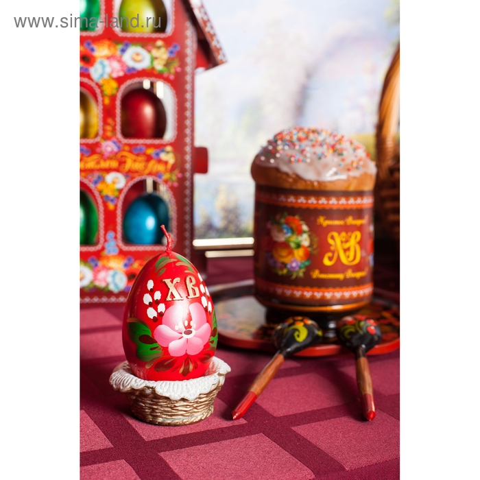 Декоративная свеча «Пасхальное яйцо в лукошке» Декоративная свеча «Пасхальное яйцо в лукошке»