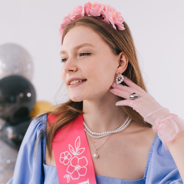 Бусы 3 яруса &laquo;Рошель&raquo; капля, шар №12, цвет белый в серебре, L=42 см