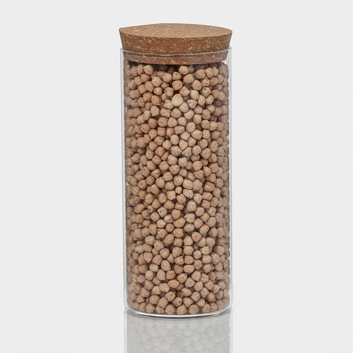 Банка стеклянная для хранения сыпучих продуктов &laquo;Классика&raquo;, 1 л, 8,5&times;21 см, с пробковой крышкой