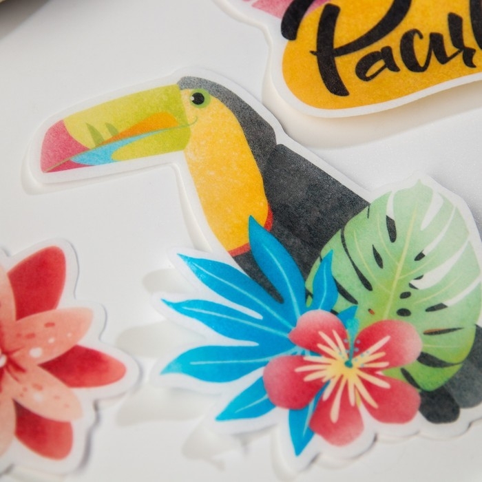 Вафельные картинки съедобные &laquo;Расцветай&raquo; для капкейков, торта KONFINETTA, 10 шт.