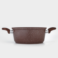 Кастрюля Доляна &laquo;Брауни&raquo;, 3,3 л, d=24 см, h=10 см, стеклянная крышка, антипригарное покрытие, индукция