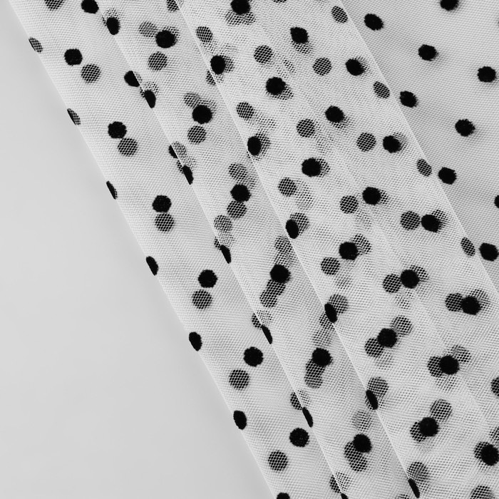 Сетка с флоком &laquo;Горох&raquo;, 150 см, 1 &plusmn; 0,2 м, цвет белый