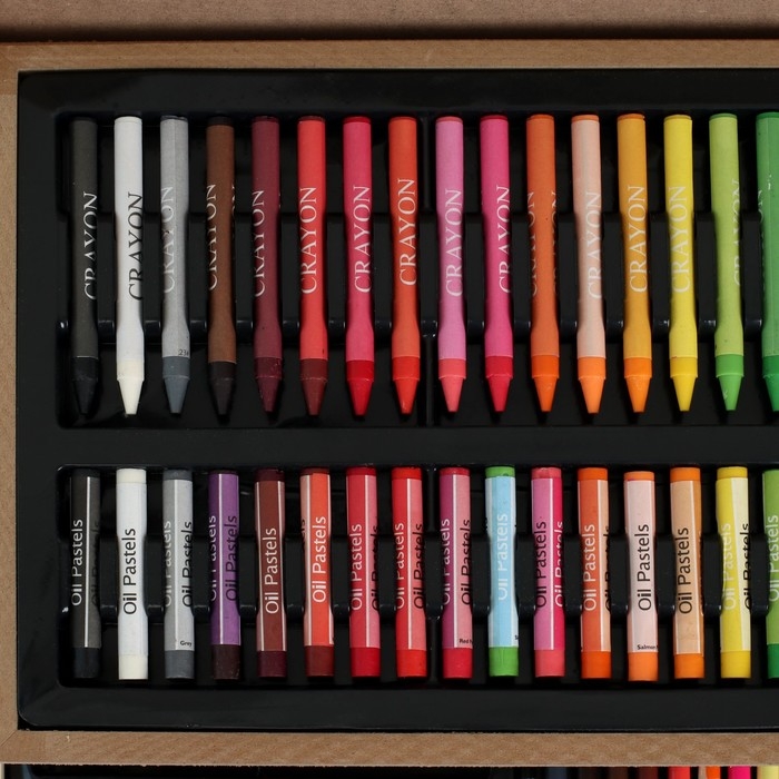 Набор для рисования в деревянном чемоданчике, складной