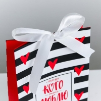 Пакет подарочный с лентой, упаковка, &laquo;Тому, кого люблю&raquo;, 13 х 23 х 7 см