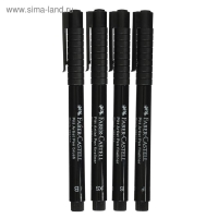 Набор ручек капиллярных 4 штуки (линеры XS, S, F; кисть B), Faber-Castell PITT&reg; Artist Pen Manga, цвет черный