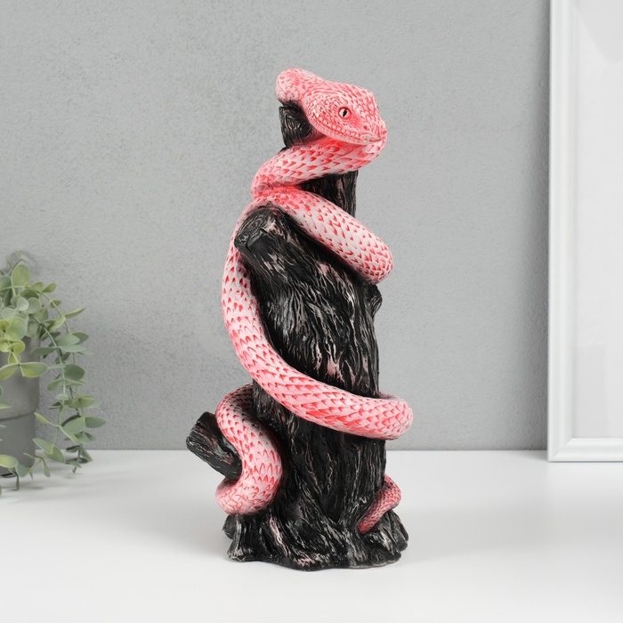Новогодняя копилка Новогодняя копилка "Змея на пеньке" 33 х14 х 15 см, розовый