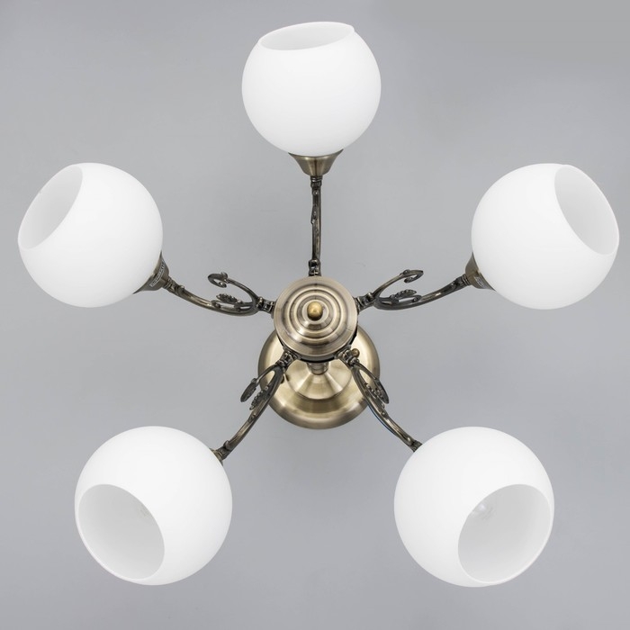 Люстра "Аурелия" 5x60Вт E27 античная бронза 60х60х30см.