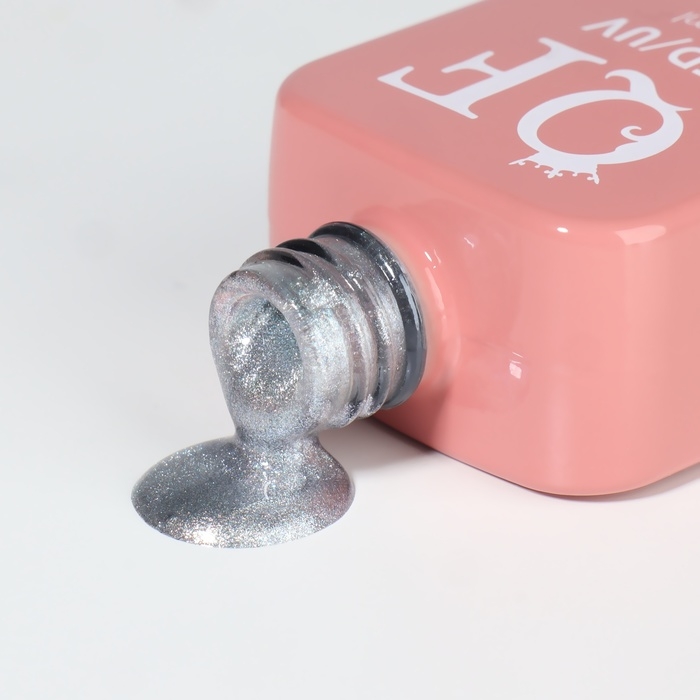 Гель лак для ногтей &laquo;CAT`S EYE PEARL&raquo;, 3-х фазный, 10 мл, LED/UV, цвет серебристый (58)
