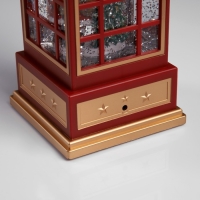 Светодиодная фигура &laquo;Дед Мороз в телефонной будке&raquo; 10.5 &times; 25 &times; 10.5 см, пластик, батарейки ААх3 (не в комплекте), USB, свечение тёплое белое