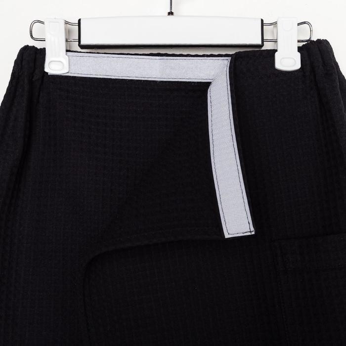 Полотенце банное Этель &laquo;Килт&raquo; с карманом 60*140 см. цв. черный, 100% хл, вафля 240 г/м2