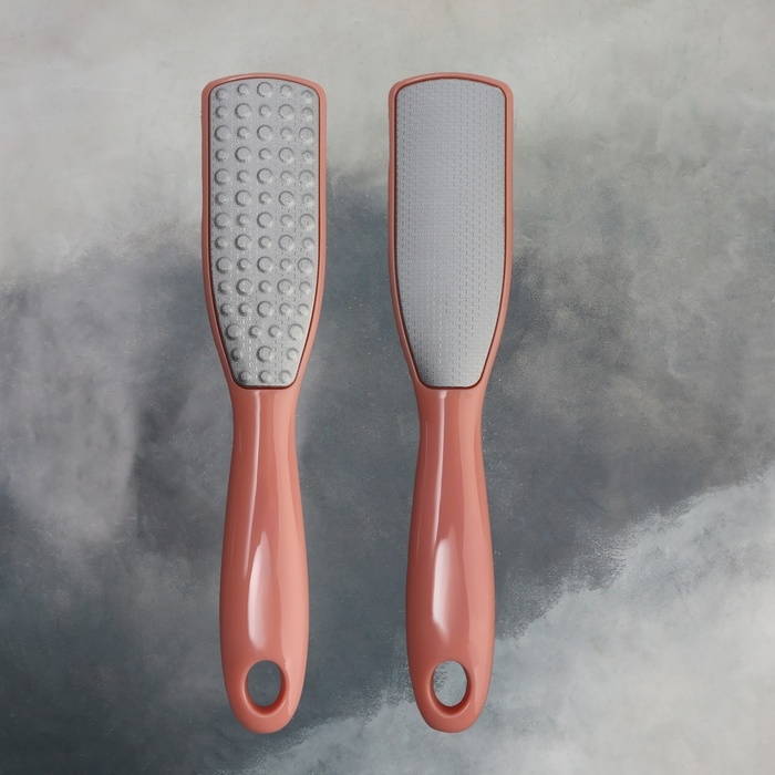 Пилка для ног, трапеция, лазерная, двусторонняя, 24,5 см, цвет розовый