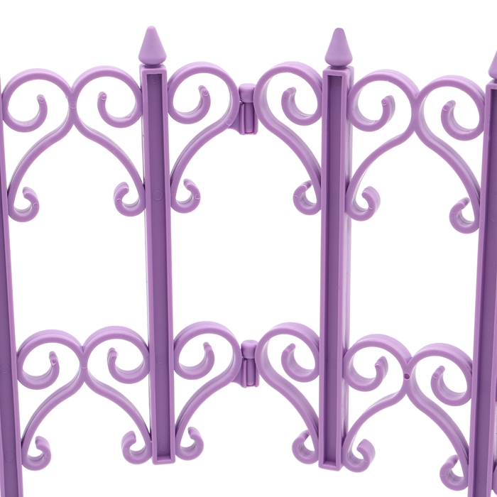 Ограждение декоративное, 25 &times; 180 см, 5 секций, пластик, сиреневое &laquo;Классика&raquo;