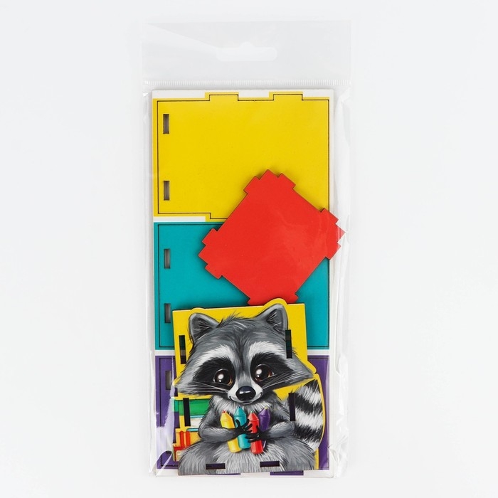 Органайзер для канцелярии &laquo;Милый енотик&raquo;, размер в собранном виде 7.5 х 6.5 х 9.4 см