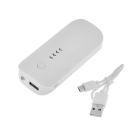 Внешний аккумулятор Luazon PB-18, 3600 мАч, USB, 1 А, индикатор зарядки, белый