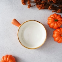 Кокотница фарфоровая Magistro &laquo;Церера&raquo;, 500 мл, d=15 см, цвет оранжевый