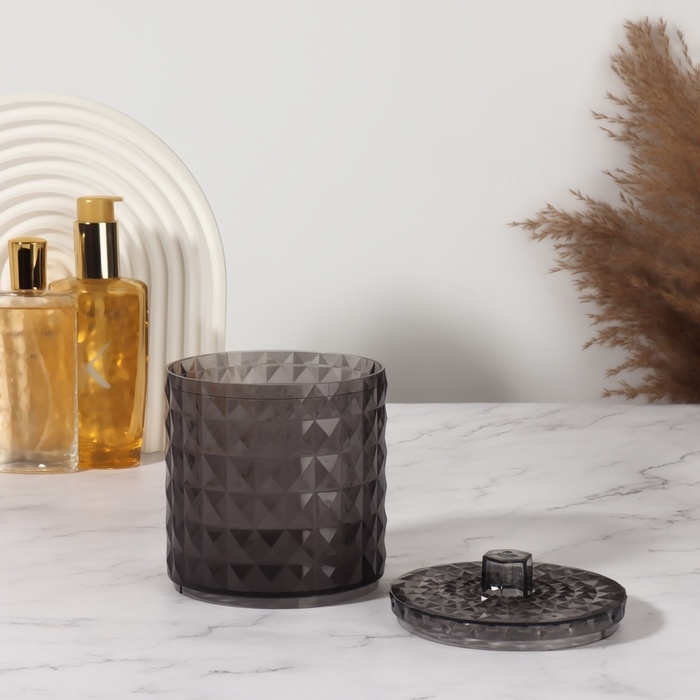 Органайзер для хранения, 1 секция, с крышкой, d = 10 × 12,5 см, цвет чёрный Органайзер для хранения, 1 секция, с крышкой, d = 10 × 12,5 см, цвет чёрный