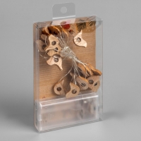 Гирлянда &laquo;Нить&raquo; 2 м роса с насадками &laquo;Птичка&raquo;, IP20, серебристая нить, 20 LED, батарейки ААх2 (нет в комплекте), свечение тёплое белое