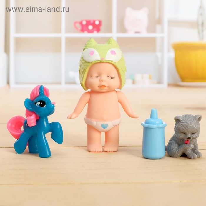Пупс &laquo;Малышка&raquo; с питомцами, с аксессуарами, МИКС