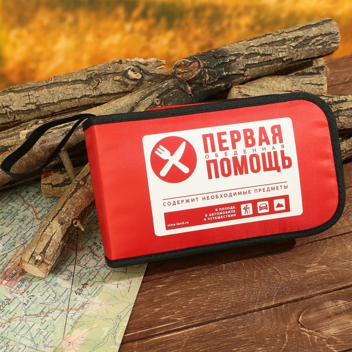 Набор посуды для пикника «Первая обеденная помощь», 2 тарелки, 2 ложки, 2 вилки Набор посуды для пикника «Первая обеденная помощь», 2 тарелки, 2 ложки, 2 вилки