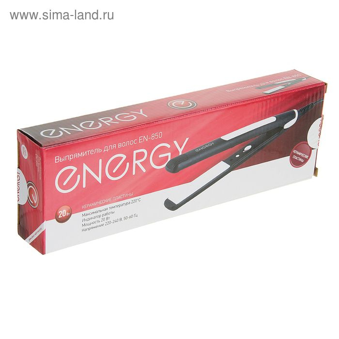 Выпрямитель ENERGY EN-850, 20 Вт, керамическое покрытие, 22х85 мм, до 220&deg;С, черный