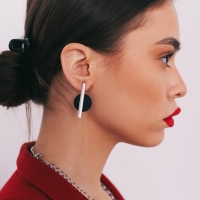 Серьги ассорти &laquo;Арт&raquo; линии, цвет чёрный в серебре