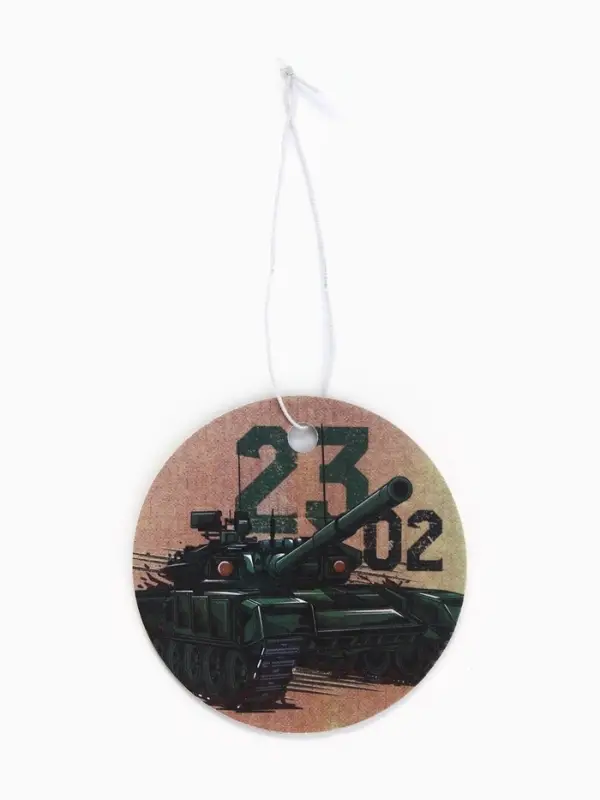 Ароматизатор в машину бумажный &laquo;Танк. 23 февраля&raquo;, цитрус, 7.5&times;16.5 см