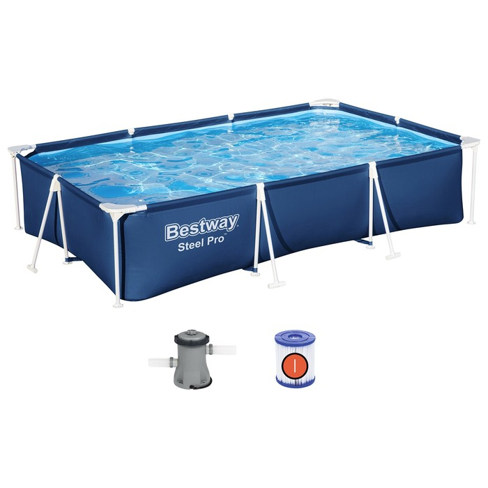 Бассейн каркасный Steel Pro, 300 х 201 х 66 см, фильтр-насос, 56411 Bestway Бассейн каркасный Steel Pro, 300 х 201 х 66 см, фильтр-насос, 56411 Bestway