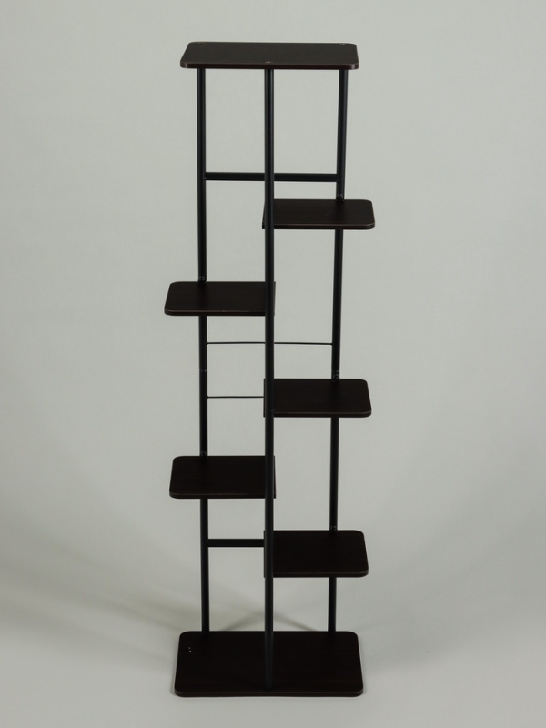 Подставка для цветов Greengo, 7 полок, 36 &times; 23 &times; 120 см, напольная, каркас металл, полки МДФ, чёрная