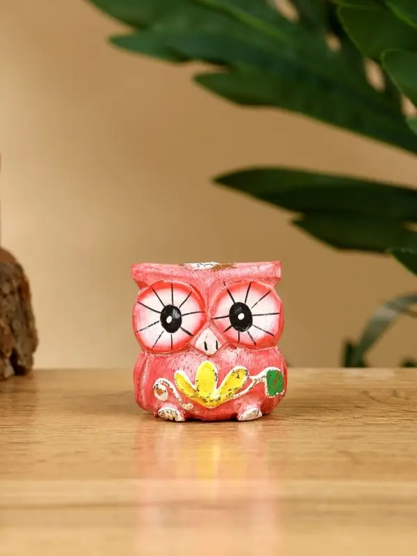 Набор сувенирный "Совята" дерево H 4, 3, 2 см, цв. розовый