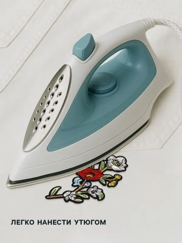 Термоаппликация &laquo;Цветы&raquo;, 16&times;8 см, разноцветная