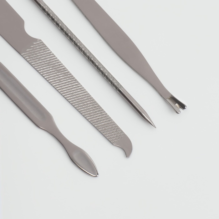 Набор маникюрный &laquo;Люси&raquo;, 10 предметов, кожзам-чехол, цвет коричневый