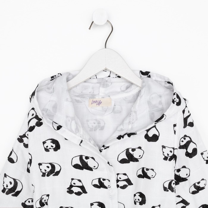 Халат детский муслиновый LoveLife &laquo;Панды&raquo; (5 лет, рост 110-116 см) 100% хлопок, 235 гр/м2