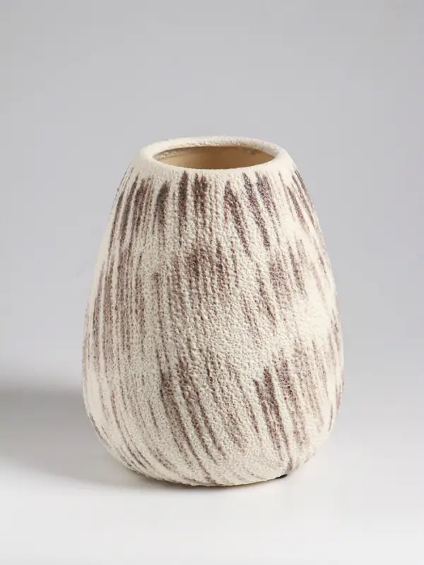 Ваза настольная керамика "Беажио" классик, 17,5х14 см, бежево-коричневый