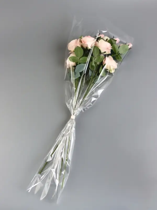 Пакет для цветов, конус, 15+36&times;80 см, прозрачный