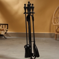 Каминный набор "Тепло" сталь, 4 предмета, 12х12х54 см Каминный набор "Тепло" сталь, 4 предмета, 12х12х54 см