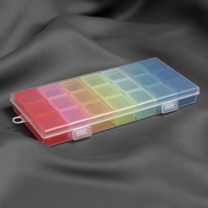 Органайзер для рукоделия, 7 органайзеров по 3 отделения, 19 &times; 8 &times; 2 см, цвет МИКС