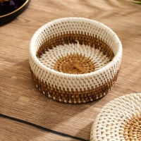 Корзинка плетеная ротанг, 14х14х5,5 см