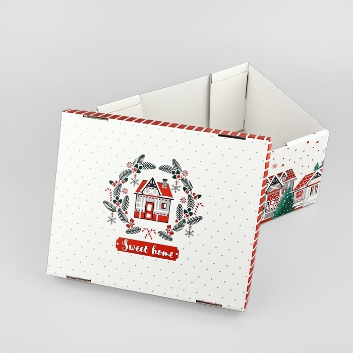 Коробка подарочная новогодняя складная «Sweet home», 31.2 х 25.6 х 16.1 см, Новый год Коробка подарочная новогодняя складная «Sweet home», 31.2 х 25.6 х 16.1 см, Новый год