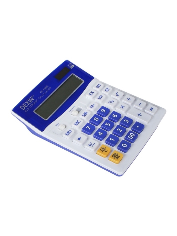 Калькулятор настольный 12-разрядный КК-1200C, белый/синий
