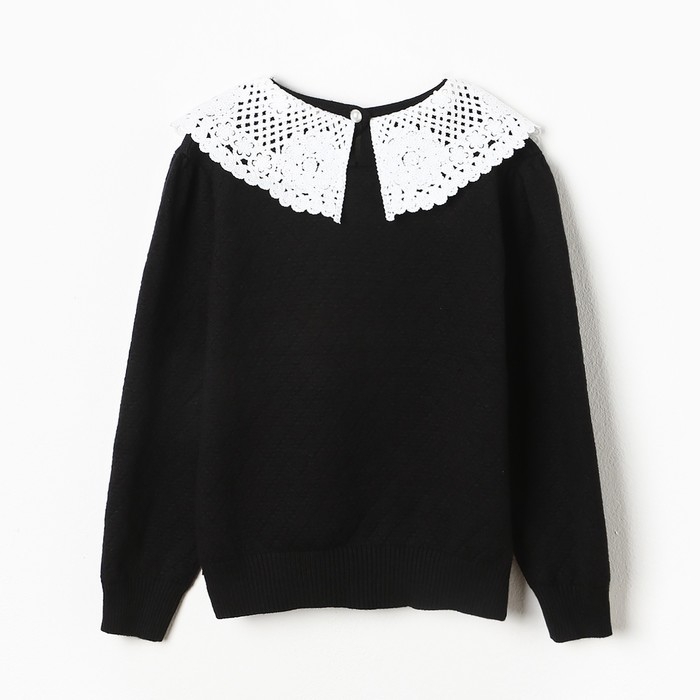 Джемпер школьный для девочки, цвет черный, рост 122 см