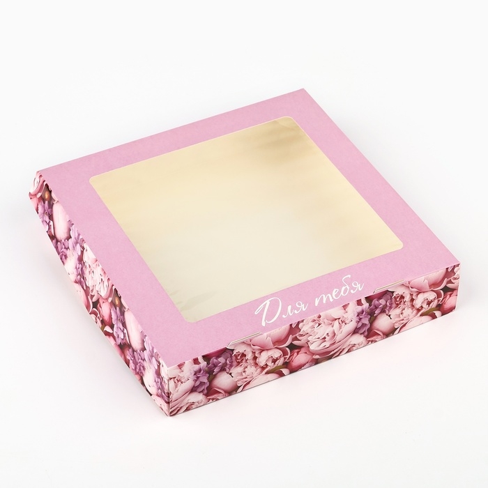 Коробка складная &laquo;Цветы&raquo;, 20 х 20 х 4 см