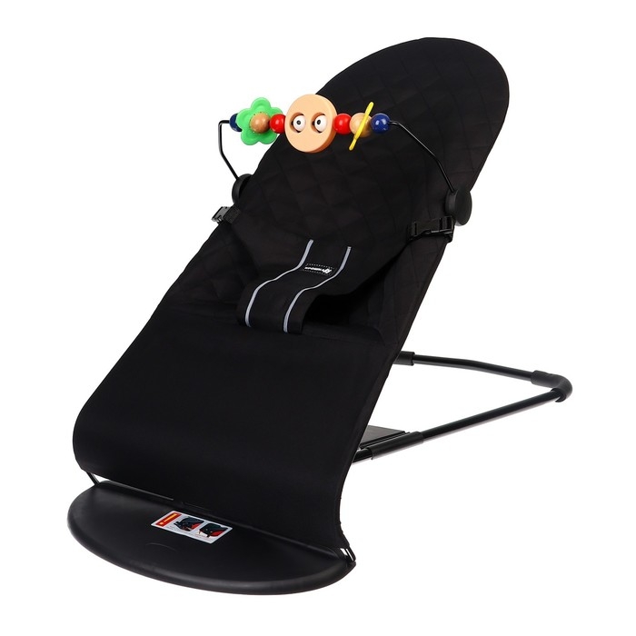 Шезлонг детский, кресло - качалка с игрушками для новорождённых &laquo;Крошка Я&raquo;, цвет чёрный