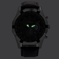 Часы наручные кварцевые мужские, d-4.4 см, ремешок l-26 см, 3 АТМ, светящиеся