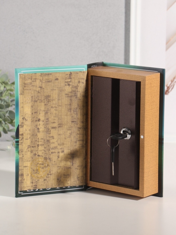 Сейф-книга дерево кожзам "Полярное сияние" 21х13х5 см