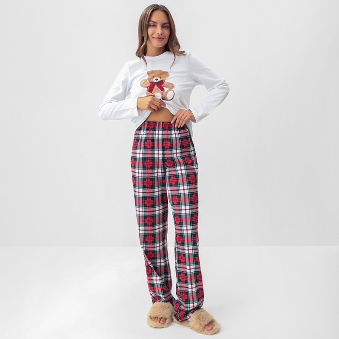 Пижама женская (лонгслив и брюки) KAFTAN Сhristmas time размер 52-54