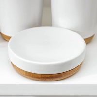 Набор аксессуаров для ванной комнаты &laquo;Эко&raquo;, 4 предмета (мыльница, дозатор для мыла, 2 стакана), цвет белый