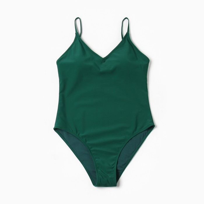 Купальник слитный женский однотонный MINAKU цвет зелёный, размер 44